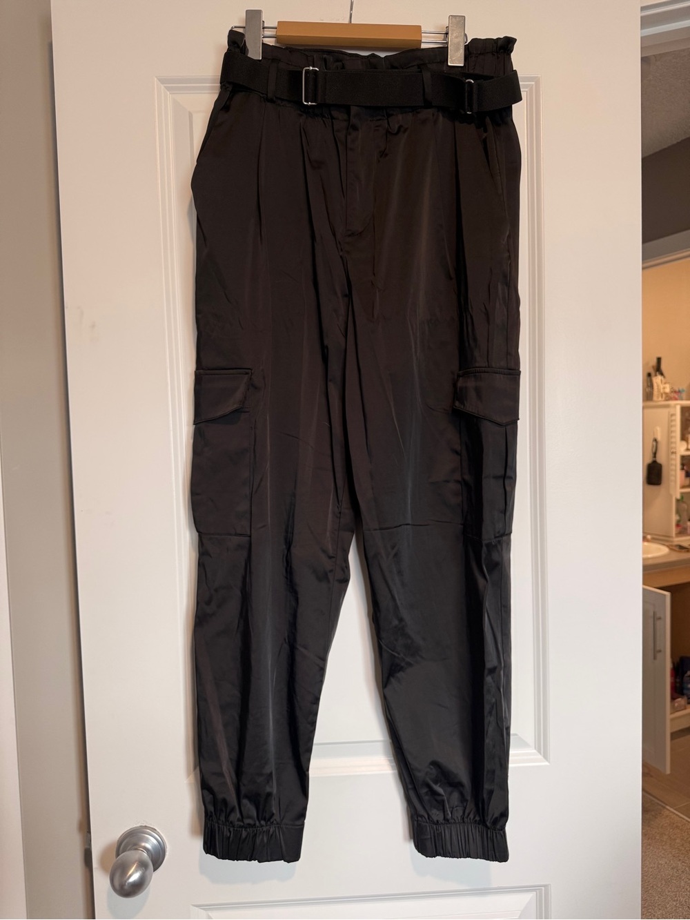 Women's Black Cargo Jogger Pants